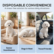 Disposable Dog Nappies for Small Male Dogs Prevent Leaks and Messes Pack of 48 White Pawhut