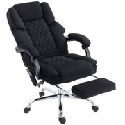Massage Office Chair with Reclining Back and Heated Lumbar Support Black AOSOM