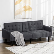 Three Seater Reclining Sofa Bed with Built In Cupholders Ideal for Guest Rooms Grey