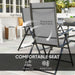 Grey 7 Piece Steel Patio Dining Set With Parasol Hole by Outsunny