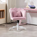 Pink Velvet Feel Petal Back Swivel Office Chair With Cushion and Adjustable Height by HOMCOM