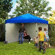 Blue 3 x 3m Pop Up Gazebo with Sidewalls Leg Weights and Wheeled Bag UPF 30+ by Outsunny
