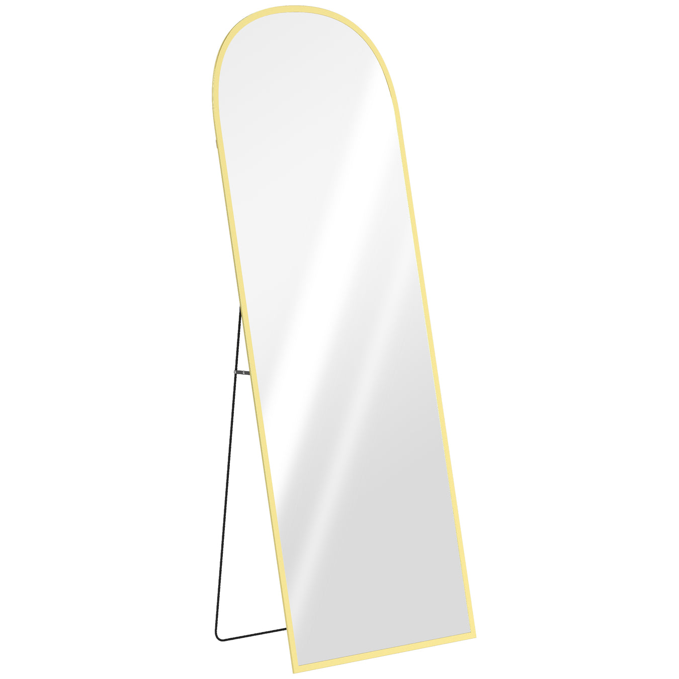 Gold Full Length Standing Mirror with 165cm Aluminium Frame Ideal for Bedroom or Dressing Room