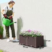 Modular Raised Garden Bed for Easy Planting on Patios and Balconies, Brown Outsunny