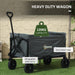 120L Folding Garden Trolley Cart with Wheels and Adjustable Handle for Camping and Beach by Outsunny