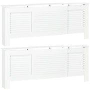 Set of 2 Extendable Radiator Covers with Storage Shelves for Home Office Use White