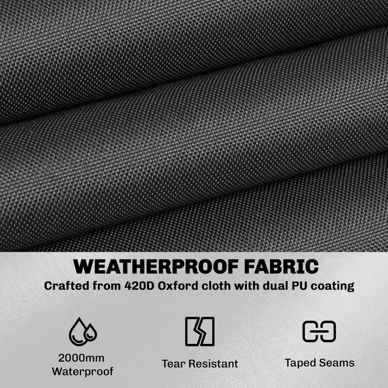 Round Garden Furniture Cover for Patio Table and Chairs Waterproof Black