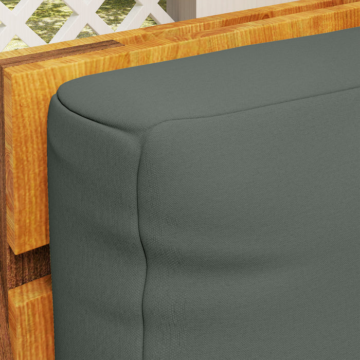 Charcoal Grey 2 Seater Pallet Furniture Cushions 20cm Thick UPF20+ Outdoor Seat Pads by Outsunny