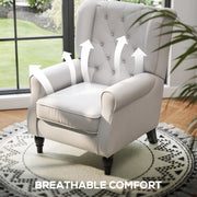 Wingback Accent Chair, Cream White