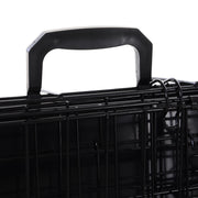 Collapsible Dog Travel Cage with Removable Tray and Trapeze Design Perfect For Hatchback Cars 93 x 58 x 65cm by PawHut