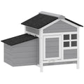Wooden Outdoor Chicken Coop for 1–2 Chickens or Small Pets with Raised Weatherproof Design Grey PawHut