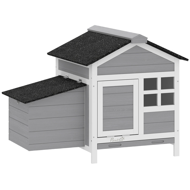 Wooden Outdoor Chicken Coop for 1–2 Chickens or Small Pets with Raised Weatherproof Design Grey