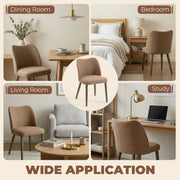 Dining Chairs with Padded Seat and Curved Backrest for Comfortable Family Meals Brown AOSOM