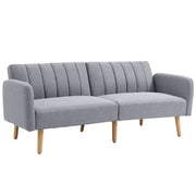 Light Grey Three Seater Sofa Bed with Split Back by HOMCOM