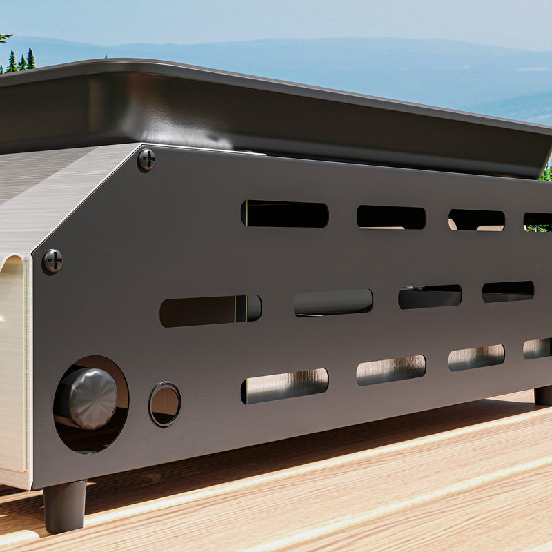 Four Burner Portable Gas Grill for Outdoor Cooking by Outsunny