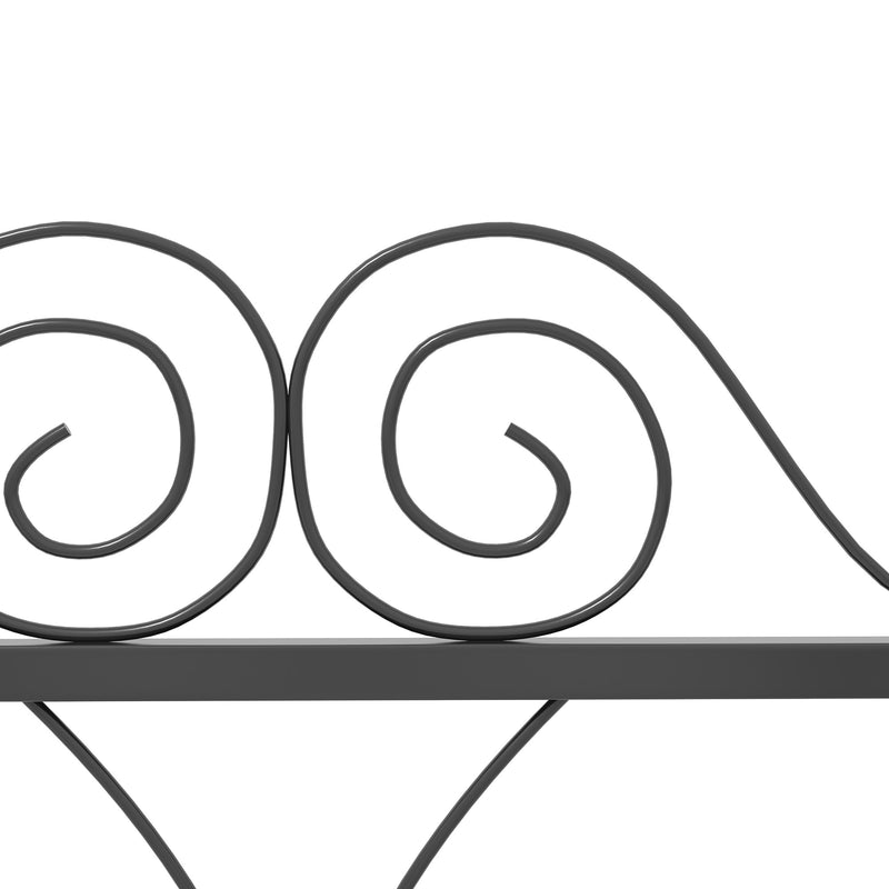 Garden Fence Panels Set of 4 Black Metal 57cm Decorative Leaf Design for Borders Outsunny
