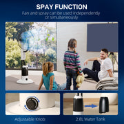 Standing Fan with Misting System for Cool and Comfortable Home Use White AOSOM