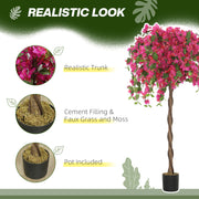 Set of 2 Artificial Murraya Plants 120cm with Purple and Red Flowers for Indoor Decor by HOMCOM