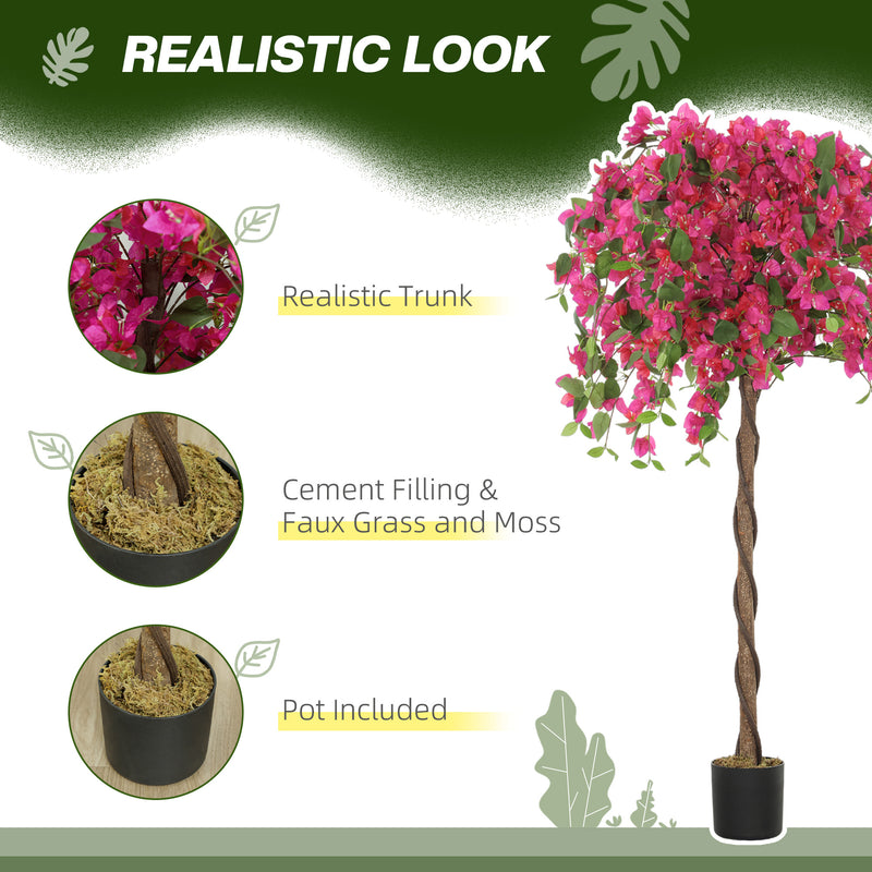 Set of 2 Artificial Murraya Plants 120cm with Purple and Red Flowers for Indoor Decor by HOMCOM