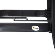 Round 106cm Garden Dining Table with Parasol Hole and Tempered Glass Top for Patio