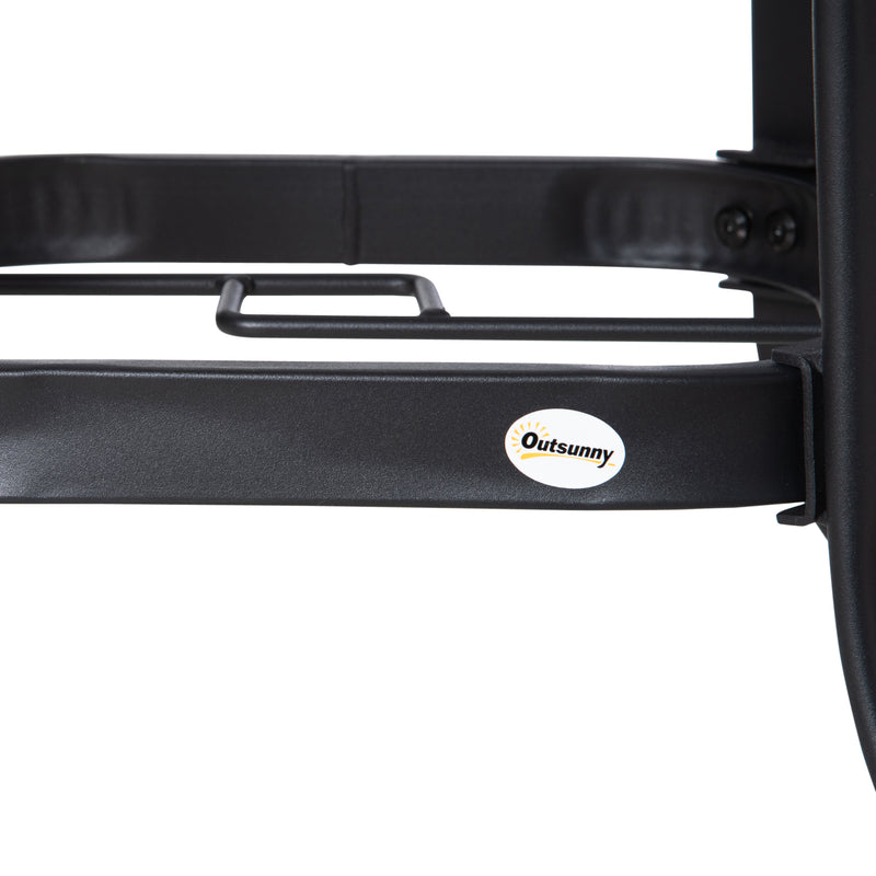 Round 106cm Garden Dining Table with Parasol Hole and Tempered Glass Top for Patio