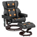 Black Swivel Massage Recliner Chair With Footstool and Adjustable Backrest by HOMCOM