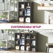 6 Cube Storage Bookshelf With Open Shelves Ideal For Home Or Office Use Black