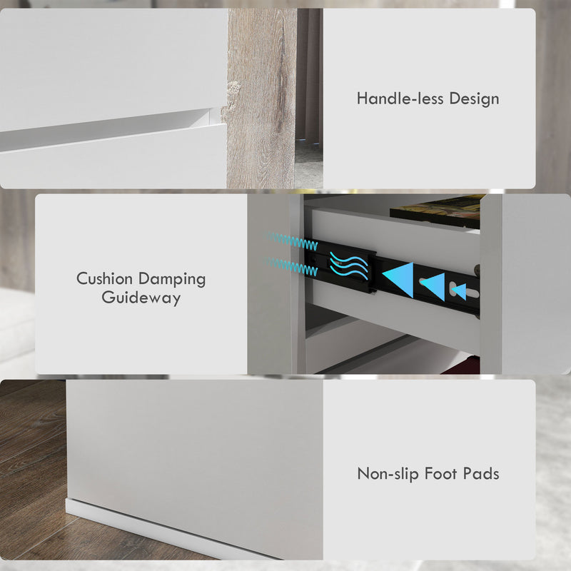 4 Drawer High Gloss Chest of Drawers Modern Bedroom Storage Unit with Sleek Finish White