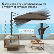 Tan Cantilever Garden Parasol with Crank Handle and Adjustable Angle by Outsunny