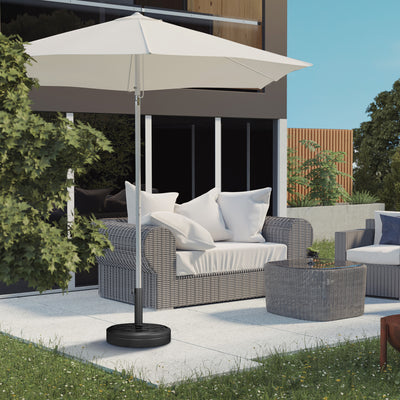 18kg Rattan Effect Parasol Base Heavy Duty Concrete Stand For Garden Or Patio Umbrella