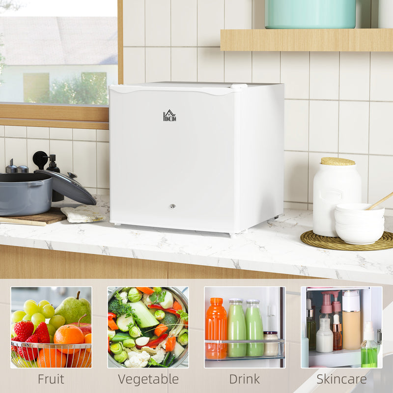 46 Litre Lockable Countertop Fridge Cream White by HOMCOM