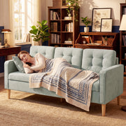 3 Seater Sofa with Hidden Storage for Small Living Rooms Light Grey AOSOM
