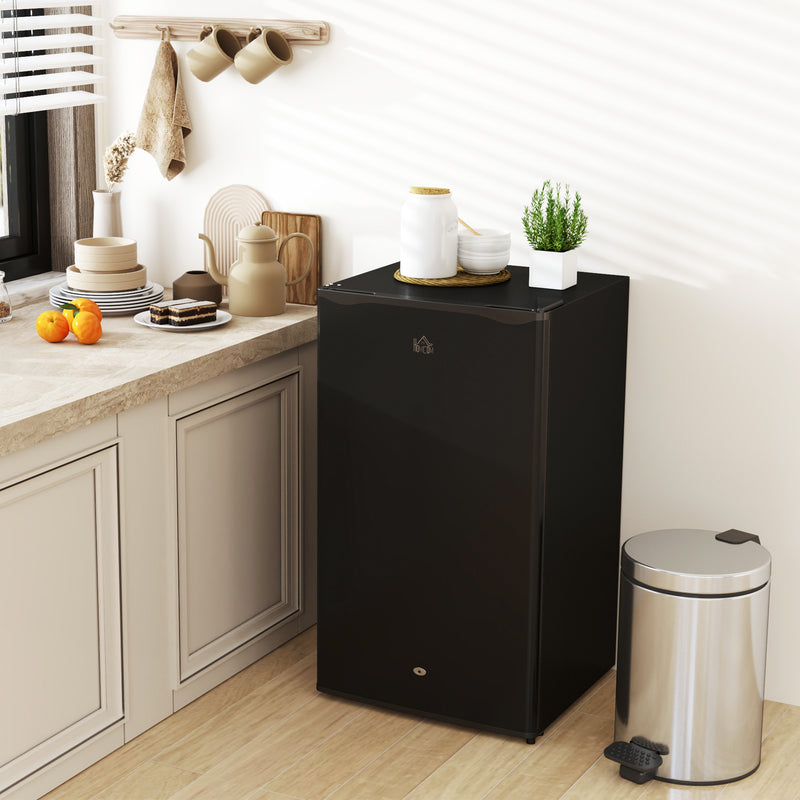 Black 91L Freestanding Under Counter Fridge with Lock by HOMCOM