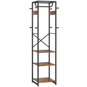 Brown Black Clothes Rack with Shelves and Hanging Rail for Storage by HOMCOM
