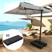 Black Parasol Base Weights Set of 2 Fillable 25kg Sandbags With Handles by Outsunny