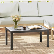 Garden Coffee Table with Quick-Dry Slatted Top for Outdoor Relaxing and Entertaining Grey Outsunny