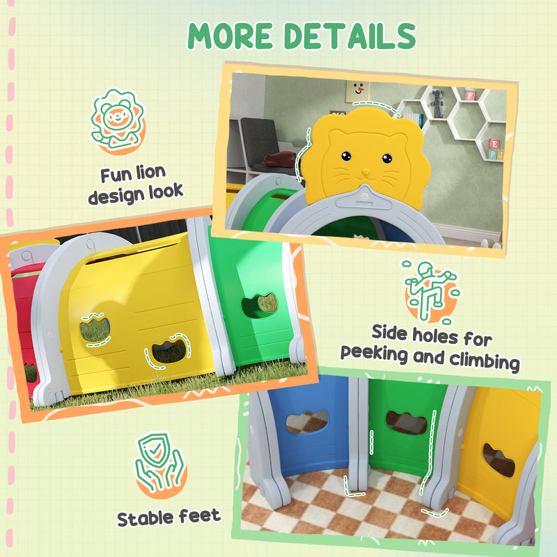 Kids Play Tunnel Lion Design for Indoor and Outdoor Crawl and Climb Ages 3-6 by AIYAPLAY Aiyaplay