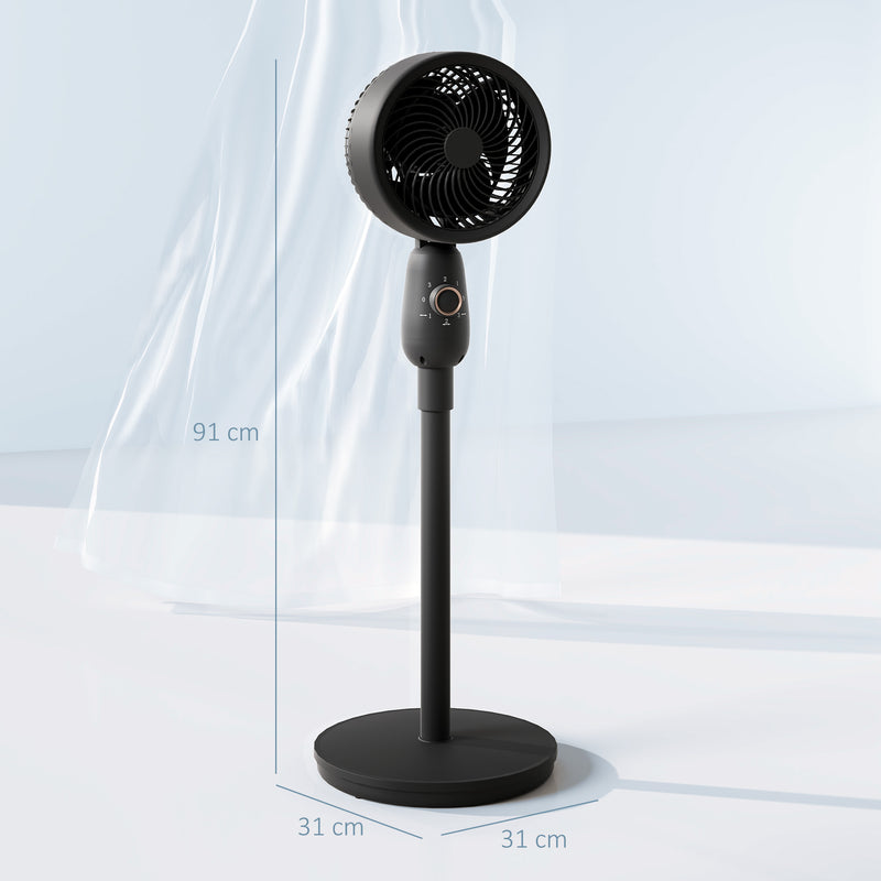 Powerful 12 Inch Pedestal Fan with 3 Speeds and Oscillating Function for Home and Office by HOMCOM
