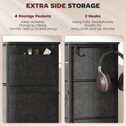 Tall Chest of 8 Drawer Storage Unit with Fabric Bins for Bedroom or Hallway, Charcoal Grey