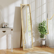 Full Length Leaning Wall Mirror 37 x 157 cm Ideal for Bedroom or Hallway Natural