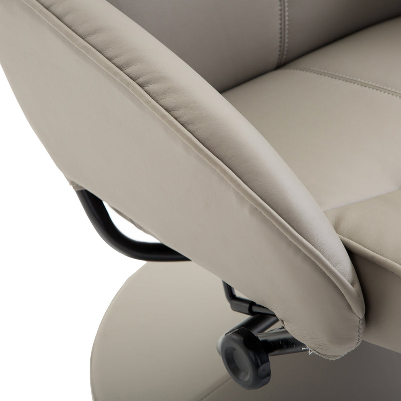 Recliner Armchair With Swivel Base And Footstool For Living Room Comfort Grey