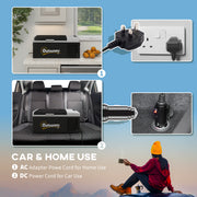16L Portable Car Fridge with Adjustable Temperature for Travel and Camping Black Grey AOSOM