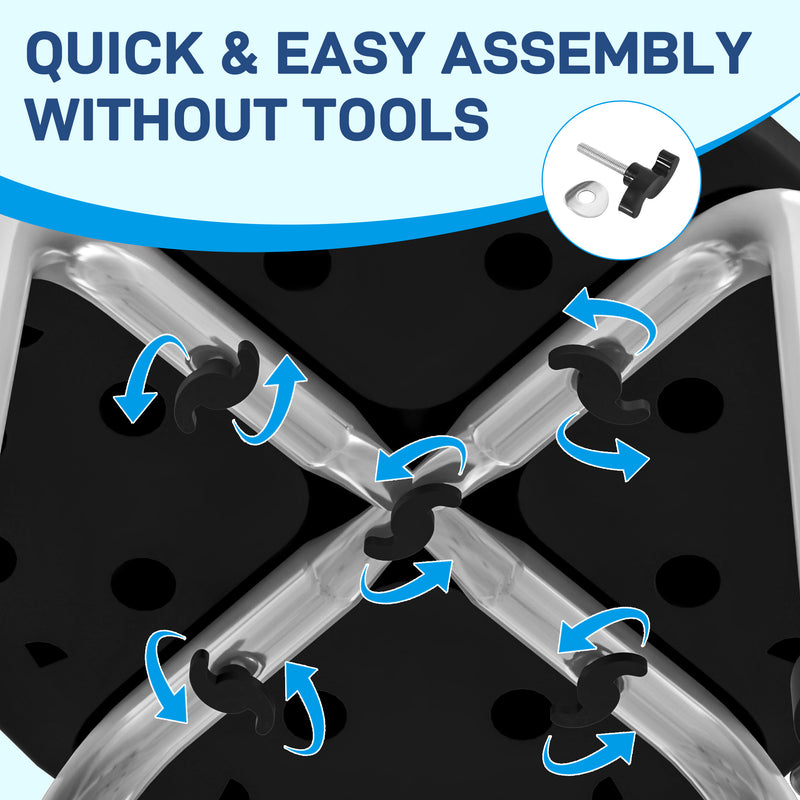 Black Height Adjustable Aluminium Shower Chair With Non Slip Feet for Elderly and Disabled by HOMCOM