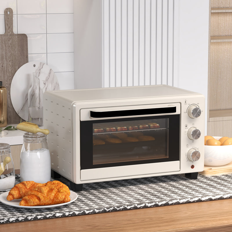 21L Mini Countertop Oven With Adjustable Temperature Ideal For Small Kitchens White