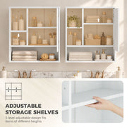 Adjustable shelves graphic showing the shelf positions inside the cabinet