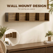 Wall mount design of the Homcom CD storage shelf shown installed above a media console