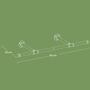 Wall-mounted industrial pipe clothes rail by Songmics, installed on wall view