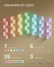 Vasagle RGB corner wall shelf - close-up of LED lighting colours