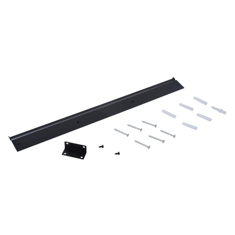 Wall mounting bracket, screws and wall plugs included with the fireplace