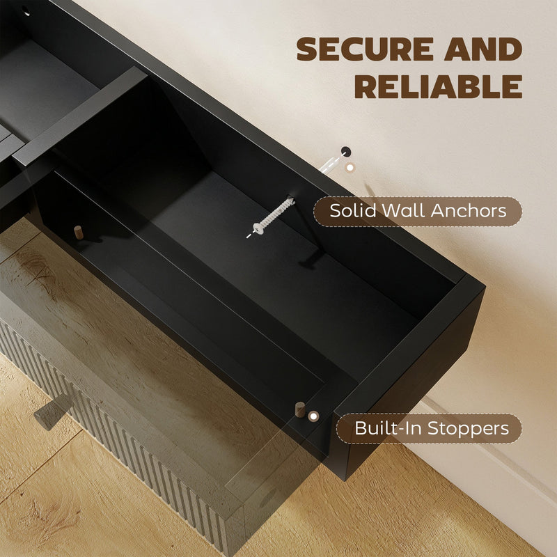 Wall Mounted Hallway Shelf, Black